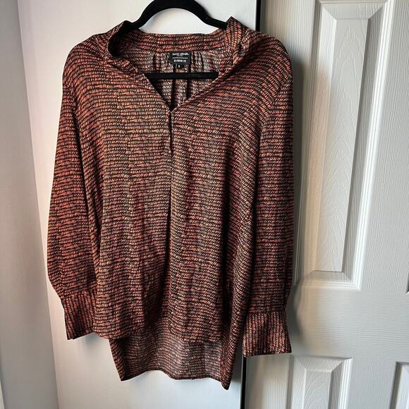 David Lerner x Evereve Bombay Stripes Long Sleeve Blouse - S - Picture 1 of 7